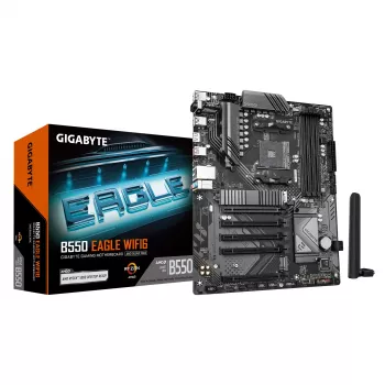 Mātesplate GIGABYTE B550 EAGLE WIFI6 ATX, AMD B550, Socket AM4, DDR4, 4x DIMM, 2x M.2, Wi‑Fi 6, Bluetooth 5.3