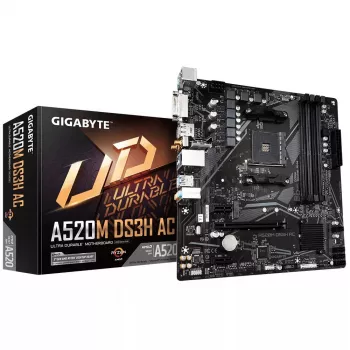 Mātesplate GIGABYTE A520M DS3H AC, A520, AM4, Micro ATX