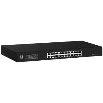 LevelOne GEU-2431 24 portu Gigabit Ethernet nepārvaldāms slēdzis, 19 inch Rack Mount, 1U, melns