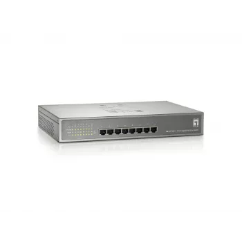 LevelOne GEP-0821 8 portu Gigabit PoE slēdzis, 802.3at/af PoE, 123.2W