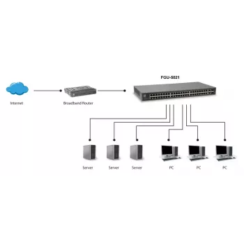 LevelOne 48-Port Fast Ethernet Slēdzis ar 2 x Gigabit SFP/RJ45 Kombināciju