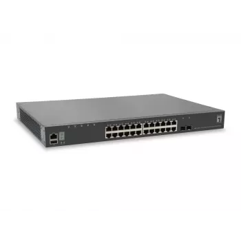 LevelOne KILBY 28-Portu Stackējams L3 Pārvaldāms Gigabit Slēdzis, 2 x 10GbE SFP+, 1 x 10GbE Moduļa Slots