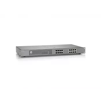LevelOne FEP-1612 16-Portu Fast Ethernet PoE Slēdzis, 802.3at/af PoE, 120W