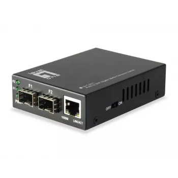 LevelOne GVT-2011 Gigabitu mediju pārveidotājs ar 2 SFP un 1 RJ45 portu
