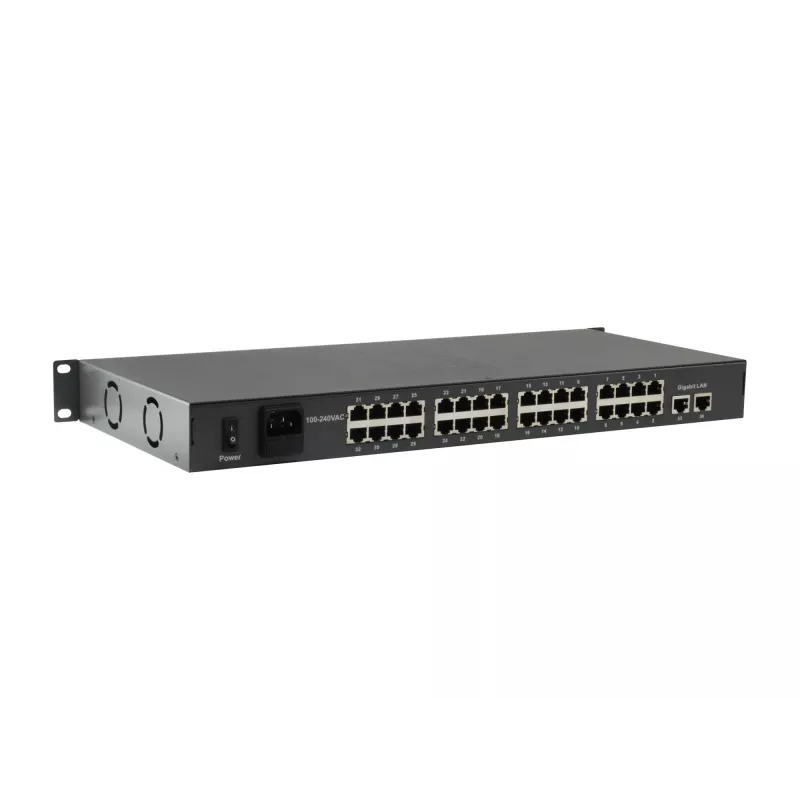 LevelOne 34-Portu Fast Ethernet PoE Slēdzis, 802.3at/af PoE, 32 PoE Porti, 2 x Gigabit RJ45, 250W