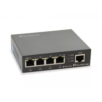 LevelOne GEP-0523 5-Portu Gigabit PoE Slēdzis, 802.3at/af PoE, 4 PoE Porti, 60W