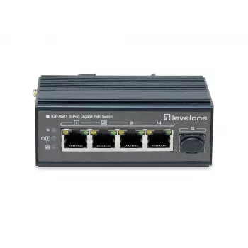 LevelOne IGP-0501 5-Port Gigabit Industriālais Slēdzis, DIN-Sliede, -30°C līdz 65°C