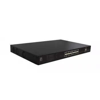 LevelOne FGP-2031 tīkla slēdzis, nekonfigurējams Fast Ethernet (10/100), PoE, 1U, melns