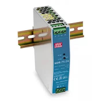 LevelOne 24V DC rūpnieciskais barošanas bloks, 75W, DIN-sliedei, -20 ~ +70 °C