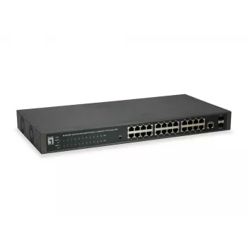 LevelOne GEP-2652 tīkla slēdzis, pārvaldīts L2 Gigabit Ethernet (10/100/1000) PoE, pelēks