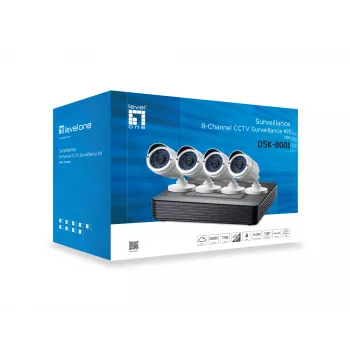 LevelOne DSK-8001 videonovērošanas komplekts, vadu, 8 kanāli