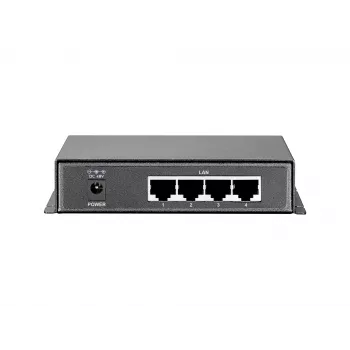 LevelOne 5 portu Gigabit PoE slēdzis, 61.6W, 802.3af PoE, 4 PoE izejas, iekļauts barošanas adapteris