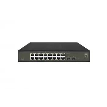 LevelOne Hilbert 18-Portu Gigabit Smart Lite Slēdzis, 16 x Gigabit RJ45, 2 x Gigabit SFP