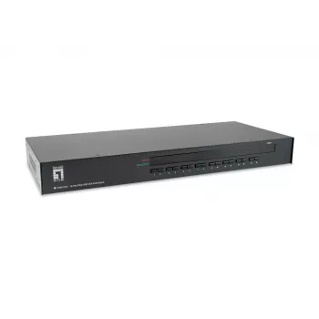 LevelOne KVM-3216 16-Port PS/2-USB VGA KVM Slēdzis, 2048 x 1536 pikseļi, Rack montāža, 1U, Melns