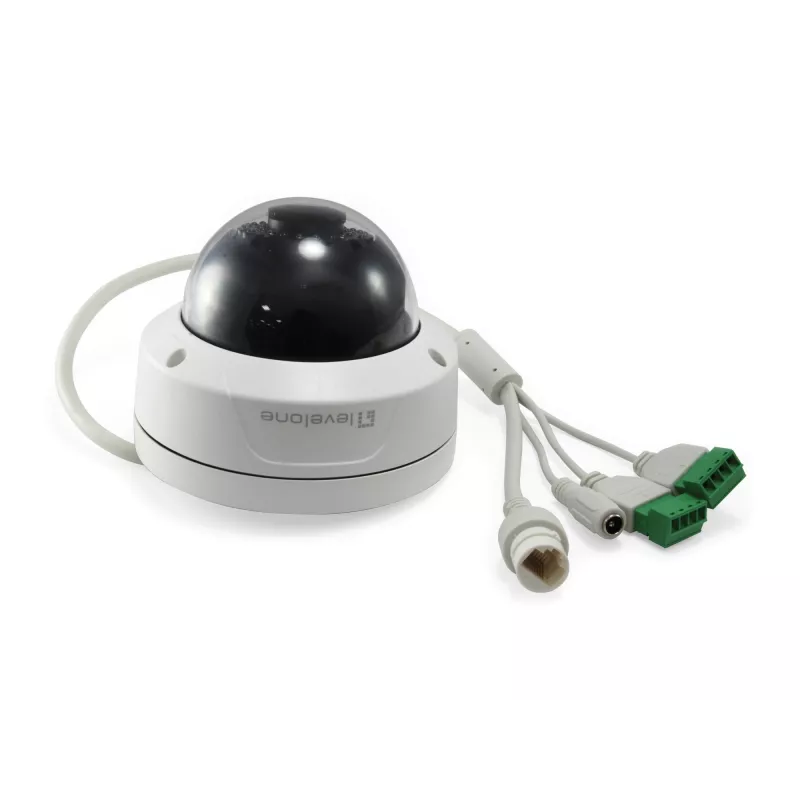 LevelOne GEMINI FCS-3402 fiksēta kupola IP tīkla kamera, 2 MP, H.265, vandālizturīga, 802.3af PoE, iekštelpām/ārtelpām