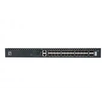 LevelOne XQS-3126 26-Port L3 pārvaldīts TOR optiskais slēdzis, 24x 1/10GbE SFP+, 2x 40/100GbE QSFP28, karstās maiņas redundanta barošana