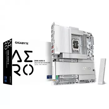 GIGABYTE Z890 AERO D mātesplate - atbalsta Intel Core Ultra (2. sērija) CPU, 16+1+2 fāžu VRM, līdz 9500MHz DDR5 (OC), PCIe 5.0 M.2, Wi-Fi 7, Thunderbolt 5