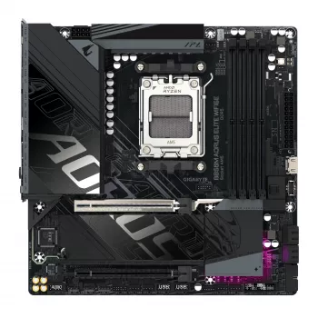 GIGABYTE B850M AORUS ELITE WIFI6E mātesplate - AMD Ryzen 9000 sērijas CPU, 12+2+2 fāžu digitālais VRM, līdz 8200MHz DDR5 (OC), 1xPCIe 5.0 + 1xPCIe 4.0 M.2, WiFi 6E, 2.5GbE LAN, USB 3.2 Gen 2