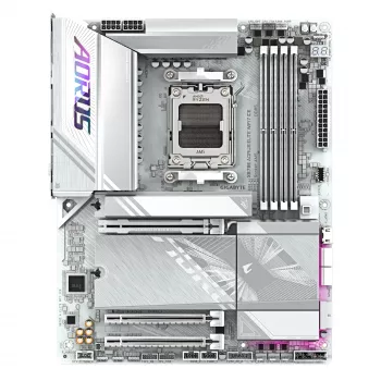 GIGABYTE X870E AORUS ELITE WIFI7 ICE mātesplate - atbalsta AMD Ryzen 9000 CPU, 16+2+2 fāžu digitālais VRM, līdz 8200MHz DDR5 (OC), 3xPCIe 5.0 + 1xPCIe 4.0, Wi-Fi 7, 2.5GbE LAN, USB 4