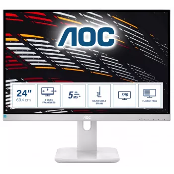 AOC P1 24P1/GR datora monitors 60.5 cm (23.8 collas) 1920 x 1080 pikseļi Full HD LED pelēks