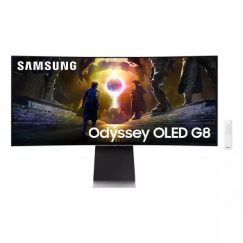 Samsung G85SD monitors 86,4 cm (34 colli) 3440 x 1440 pikseļi UltraWide Quad HD OLED Sudrabs