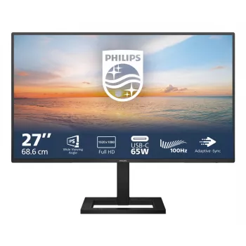 27 collu Full HD LCD monitors Philips 1000 sērija 27E1N1300AE/00 — 1920×1080, IPS, 100 Hz, USB-C PD 65W, skaļruņi, VESA 100×100