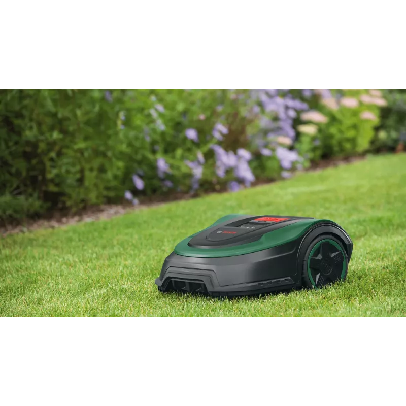 Bosch Indego S 500 robotiskais zāles pļāvējs, akumulators, melns, zaļš