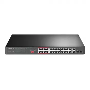TP-Link 24-Port 10/100Mbps + 2-Port Gigabit Nepārvaldāms PoE+ Slēdzis
