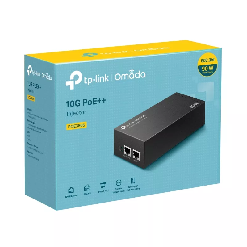 PoE barotājs TP-Link Omada POE380S 10 Gigabit Ethernet 100-240V Melns