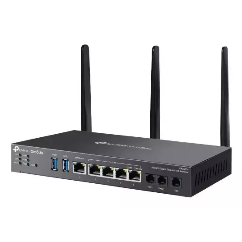 TP-Link Omada AX3000 bezvadu maršrutētājs Gigabit Ethernet Divjoslu (2.4 GHz / 5 GHz) Melns