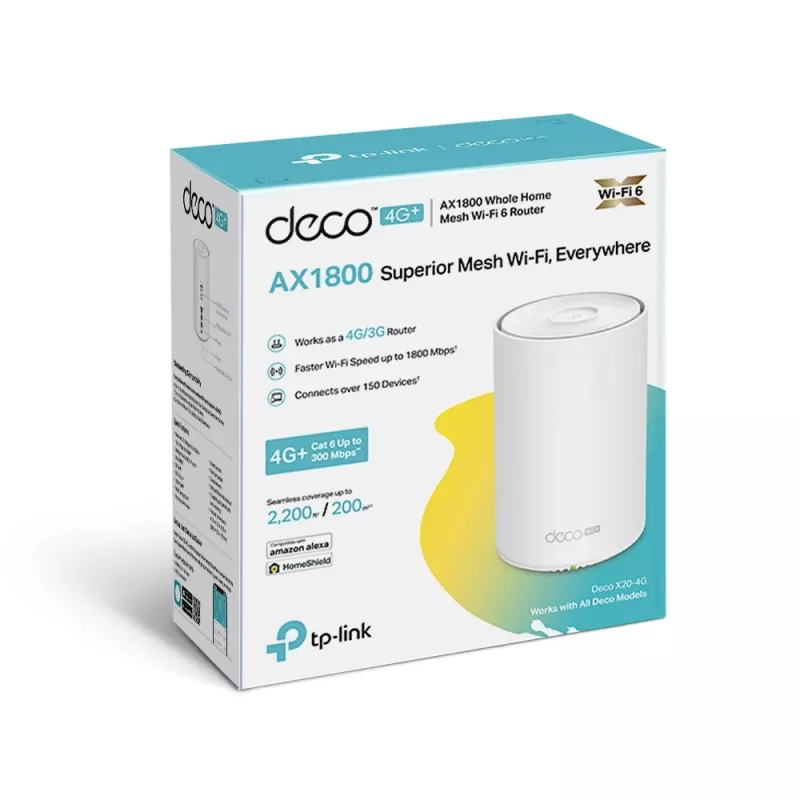 TP-Link Deco X20-4G 4G+ AX1800 Viss mājas Mesh WiFi 6 vārteja
