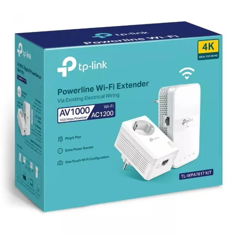 TP-Link TL-WPA7619 KIT Powerline Wi-Fi komplekts, 1000 Mbit/s, balts, 2 gab.