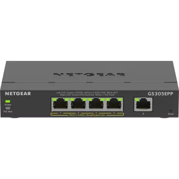 NETGEAR GS305EPP 5 portu Gigabit Ethernet pārvaldāmais slēdzis ar PoE+