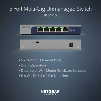 Netgear MS105-100EUS 5 portu 2,5G nepārvaldāms tīkla komutators