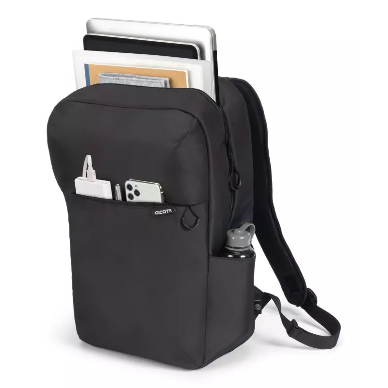 DICOTA Commuter mugursoma 13-16 collu klēpjdatoram - Melna / 300d RPET poliesters