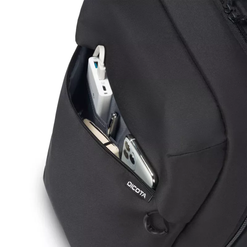 DICOTA Commuter mugursoma 13-16 collu klēpjdatoram - Melna / 300d RPET poliesters