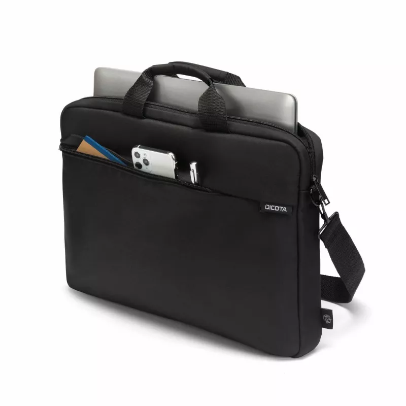 DICOTA Slim Case One - 13-14.1 collu portfeļmaciņš - Melns / 300d pārstrādāts PET poliesters