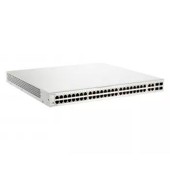 D-Link 52-Portu Gigabit PoE+ Nuclias viedais pārslēgs ar 4x 1G Combo portiem, 370W