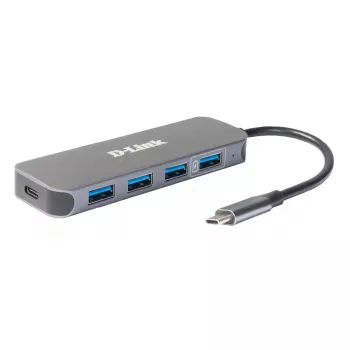 USB centrmezgls D-Link DUB-2340 USB-C 4 porti USB 3.0 Power Delivery 60W