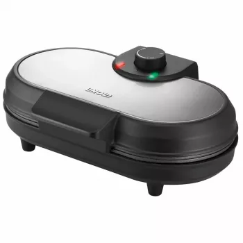 Unold 48165 American pankūku pagatavotājs, 2 pankūkas, 13,5 cm, 1000 W, melns / slīpēts nerūsējošais tērauds
