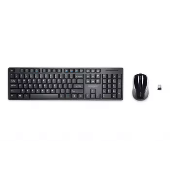 Kensington Pro Fit Wireless Desktop - Vācija, pilna izmēra (100%), bezvadu, RF bezvadu, QWERTZ, melns, pele iekļauta