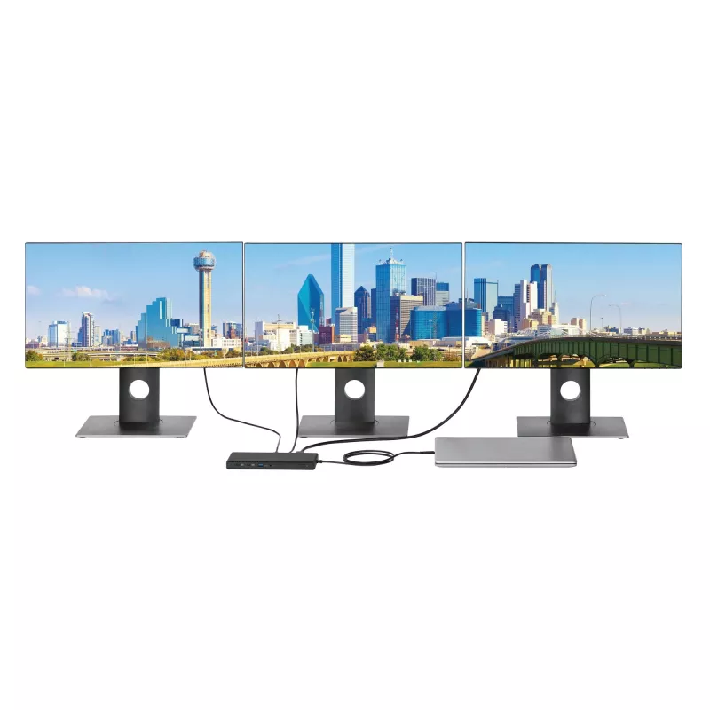 Kensington SD4842P EQ USB-C 10Gbps trīs ekrānu bezvadītāja dokstacija ar 100W barošanu