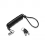 Kensington NanoSaver Portable Bloķējams Slēdzis Klēpjdatoram ar Atslēgu, 2.3 m, Carbon Steel, Melns/Sudrabs