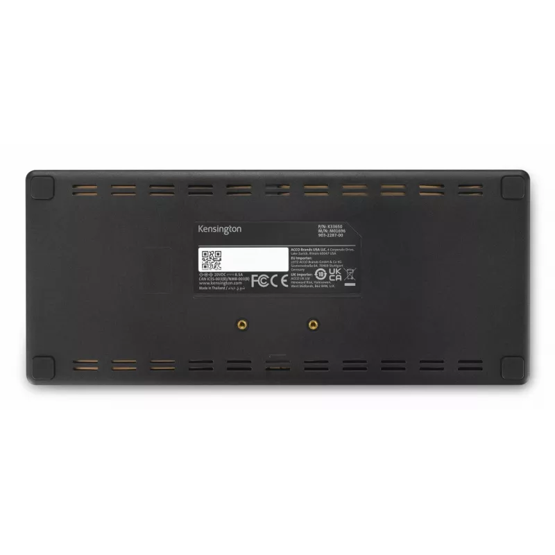 Kensington SD4781P EQ USB-C & USB-A Dual 4K Dokstacija, Vadu, USB 3.2 Gen 2 (3.1 Gen 2) Type-C, 100 W, 3.5 mm, 10,100,1000 Mbit/s, Melna