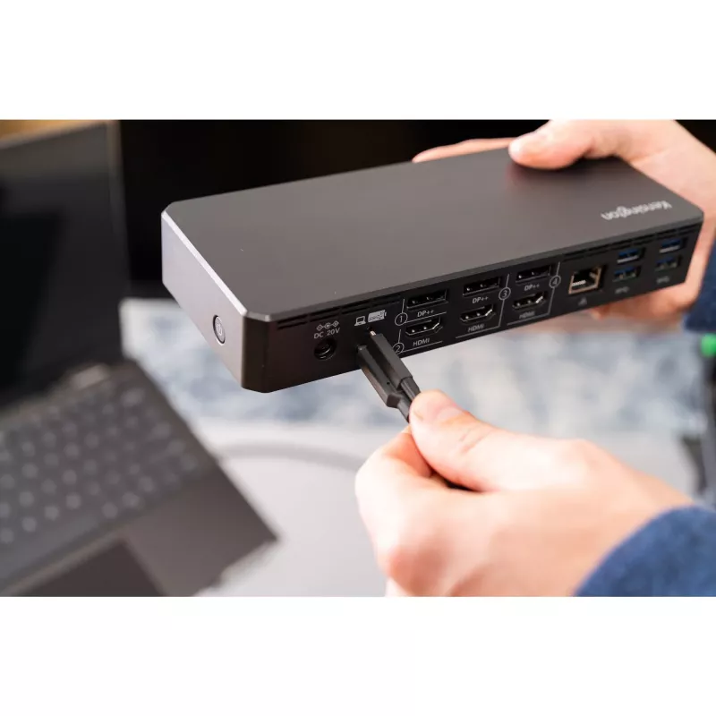 Kensington SD4781P EQ USB-C & USB-A Dual 4K Dokstacija, Vadu, USB 3.2 Gen 2 (3.1 Gen 2) Type-C, 100 W, 3.5 mm, 10,100,1000 Mbit/s, Melna