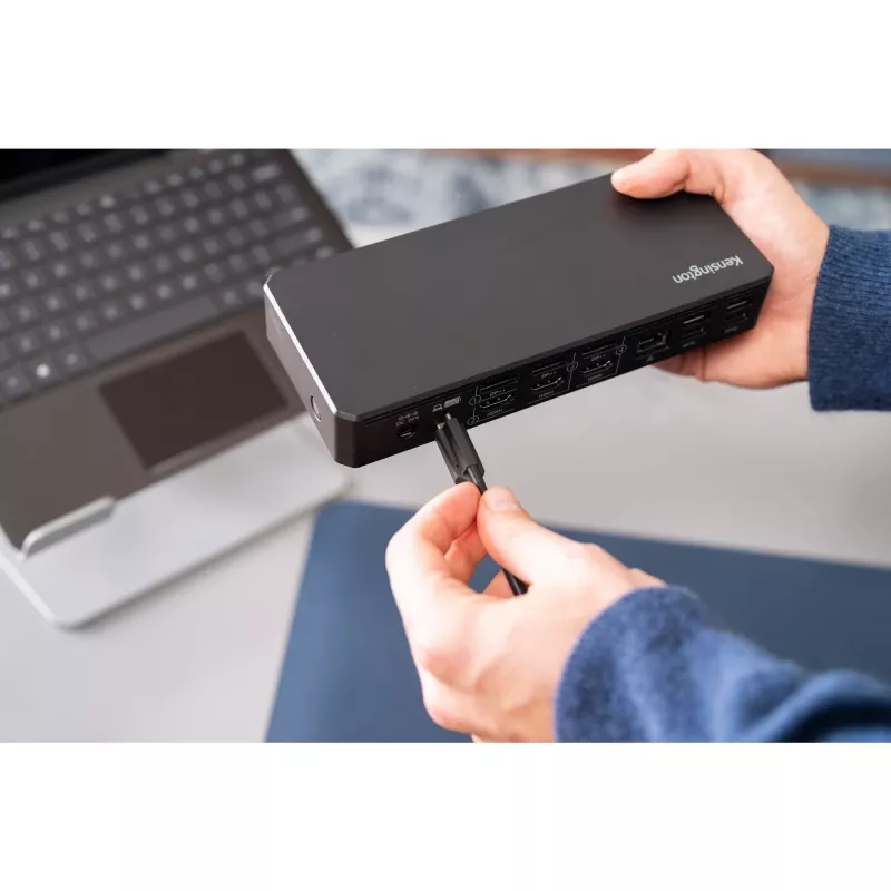 Kensington SD4781P EQ USB-C & USB-A Dual 4K Dokstacija, Vadu, USB 3.2 Gen 2 (3.1 Gen 2) Type-C, 100 W, 3.5 mm, 10,100,1000 Mbit/s, Melna