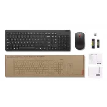 Lenovo 4X31R64467 Bezvadu tastatūras un peles komplekts, RF, melns, vācu izkārtojums