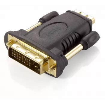 Equip DVI-D Dual Link uz HDMI adapteris, DVI (24+1), HDMI A, Melns