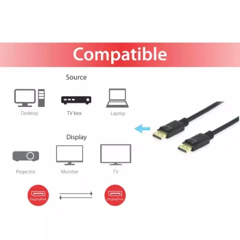 Equip DisplayPort 1.4 kabelis, 10m, 8K/60Hz