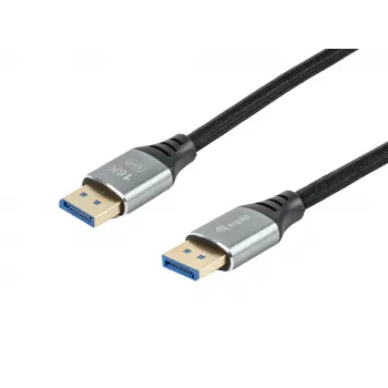 Equip DisplayPort 2.1 Premium kabelis, 1.0 m, 16K/60Hz, 54 Gbps